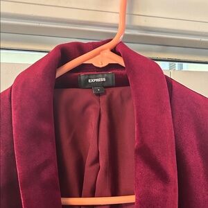 Express Women's Burgundy Velvet Blazer